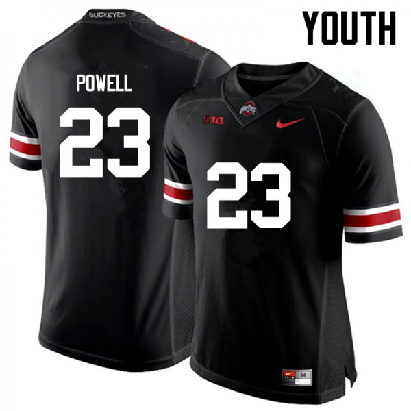 Ohio State Buckeyes #23 Tyvis Powell Youth Embroidery Jersey Black OSU14203